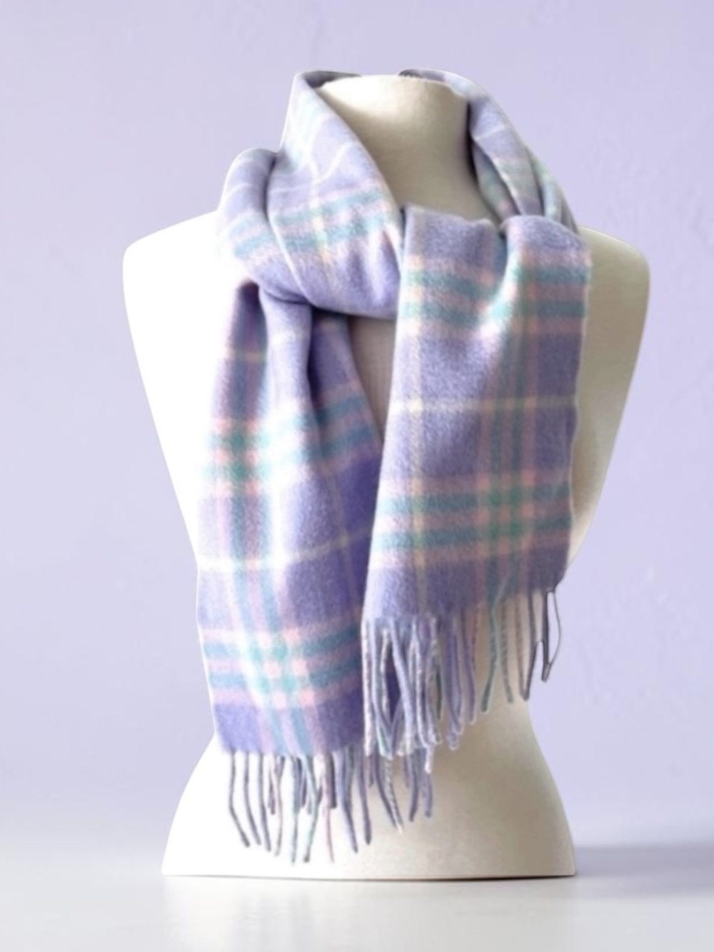 BURBERRY LONDON PLAID 100% CASHMERE SCARF NEW